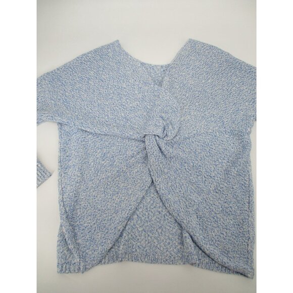 Loft Womens Sweater XL Light Blue Twist Back Sweater Ladies Open Back Knit New - Picture 9 of 16